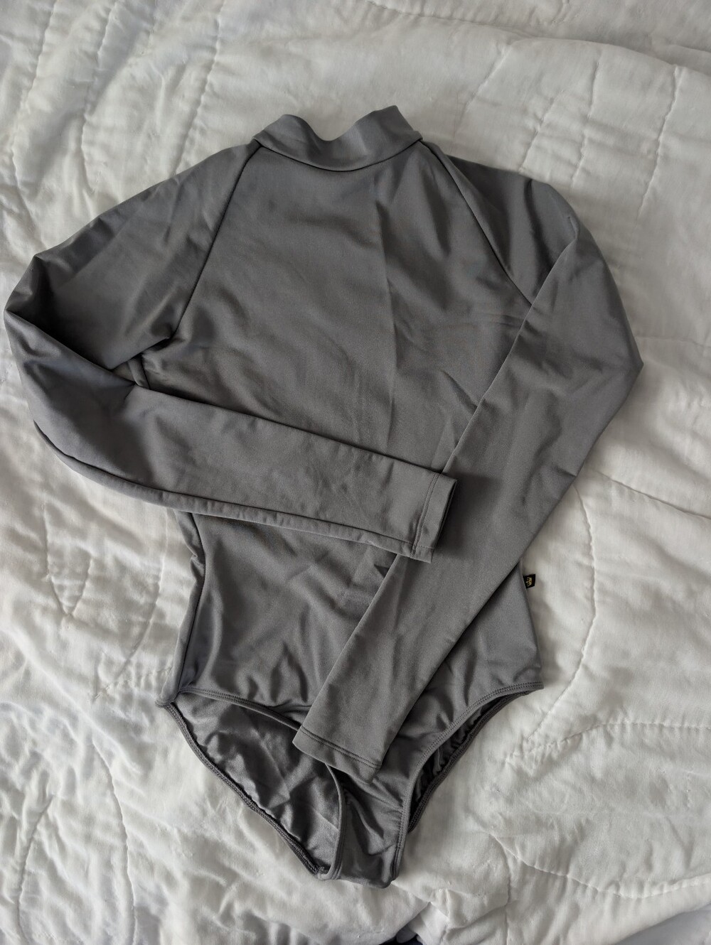 Mariia Gray Long Sleeve Mock Neck Bodysuit - Women's